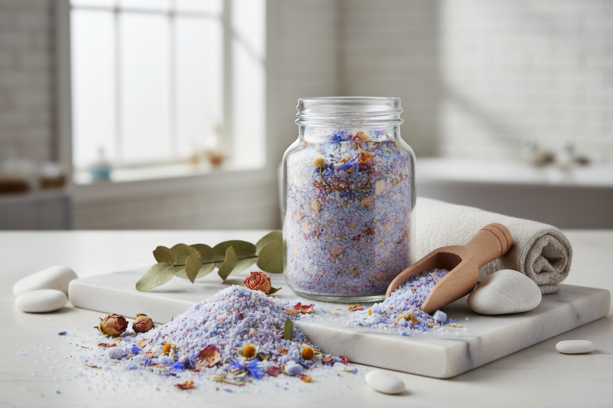 bath soak is a crushed bathbomb 